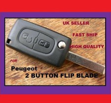 2 button Peugeot 406 407 307  Flip Uncut Key Blade NEW