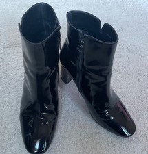 Beautiful L.K.Bennett Black Patent Leather High Ankle Boots In Size 5
