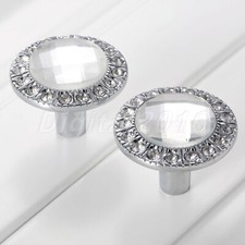Fashion Glass Dresser Pull Handles Crystal Drawer Cabinet Knobs Single Hole D2S1