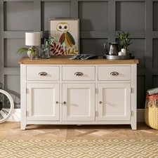 Cheshire Cream Painted Large 3 Drawer 3 Door Sideboard - Cupboard - WW37