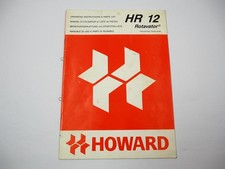Howard HR12 Rotavator Owners Manual Parts List 1992