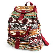 Jacquard Nepal Backpack Boho Chic Hippy Festival Travel Bag - Chocolate