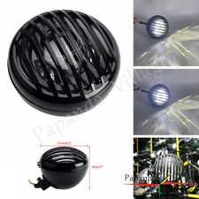 Motorcycle Headlight Grill Cover Retro Round Headlamp For Harley Honda Suzuki