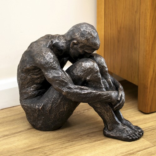 Large bronze sitting - large, man