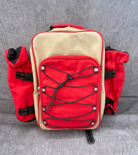 Red 2 Person Picnic Set Travel Hamper Backpack Rucksack Bag - F4