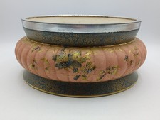 Antique DOULTON  Burslem fruit bowl, silverplated rim,  A/F