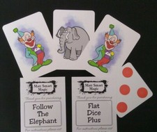 Follow The Elephant & Flat Dice plus (Children's Magic Trick Bundle / Job lot)