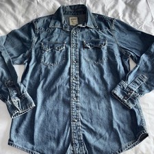Levis Mens Shirt Medium Blue