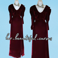 MONSOON RICH VELVET PUFF SLEEVE MAXI EVENING PARTY DRESS SIZE 18