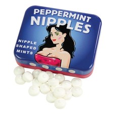 PEPPERMINT Nipples TIN ! Fun Sugar Free Mint Boobie Sweets Gift Box Xmas Sex Aid