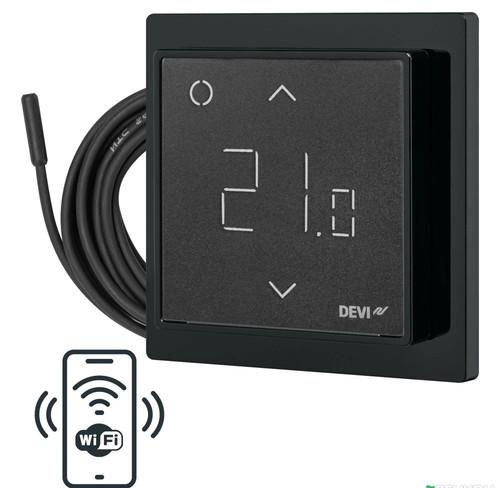 Programmable black thermostat - black,
