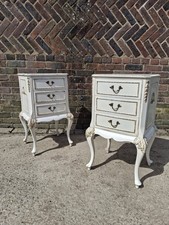 Pair french bedside tables - french,