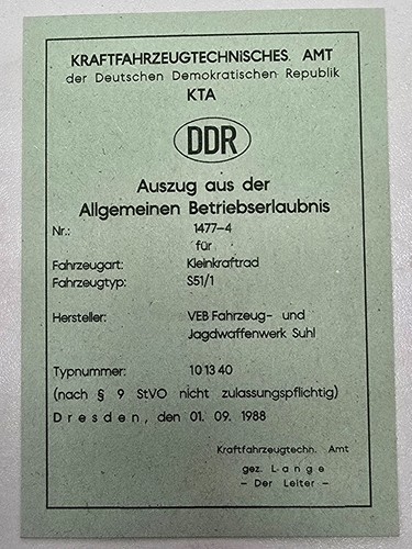 Simson kta papers ddr - simson,