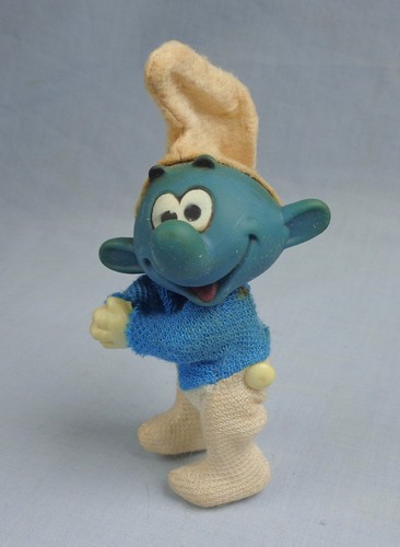 Vintage smurf toy clip - smurf, on