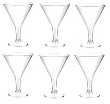 6 x Plastic Martini Glasses