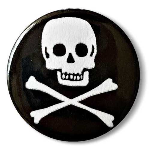 Sid skull crossbones pin badge - sid,