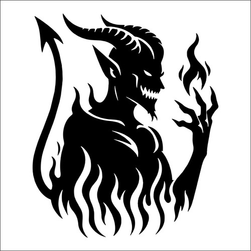 Devil flame vinyl sticker - sticker,