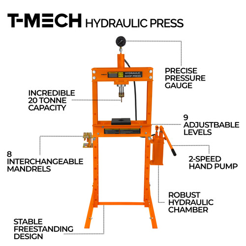 Ton hydraulic shop press - hydraulic,