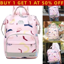 Pink Multifunctional Baby Diaper Nappy Backpack Maternity Mummy Changing Bag UK