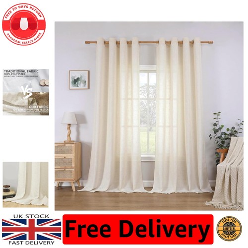 Romantic natural linen - natural, eyelet