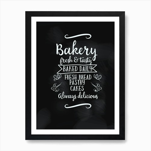 Vintage bakery sign - art, print