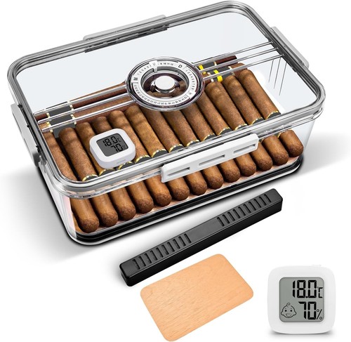 Cigar humidor with hygrometer - with,
