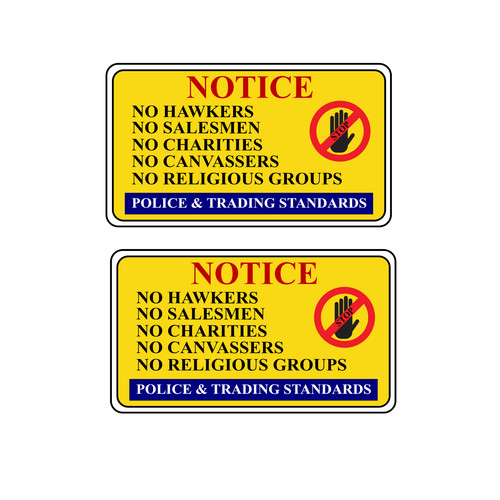 Cold callers door sticker - callers,