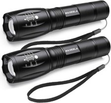 LED Torch Super Bright Flashlight 2 Powerful Battery Torches Water Resistant