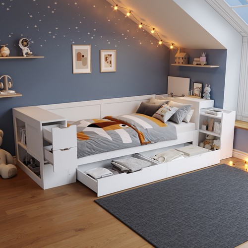 Daybed wooden platform bed - wooden, 3ft