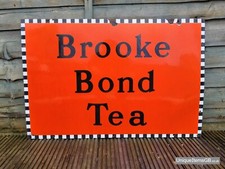 Early BROOKE BOND TEA Enamel Sign Advertising Porcelain Sign 30" x 20"