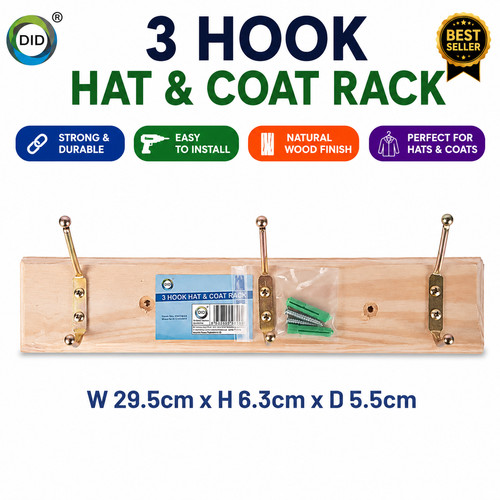 Hook hat coat rack - hook, wooden