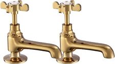 Basin Pillar Taps Pair Gold
