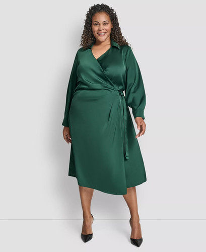 Dkny wrap midi dress size - midi,