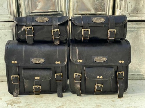 Leather motorcycle saddle bags - motorcycle,