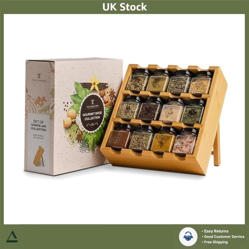 Wooden spice rack set with - set, 12