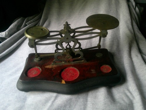 Small antique postal scale - antique,