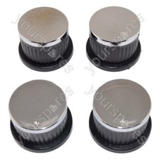 Fits AEG and Ariston Oven Cooker Hob Knob Dial Pack of 4 Black/Silver