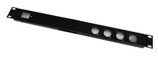1U Rack Panel 19 inch 1 IEC C14 Punched hole 4 XLR D series hole folded panel