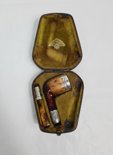Antique boxed smoking pipe - antique,