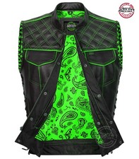 Men's Black Leather Vest