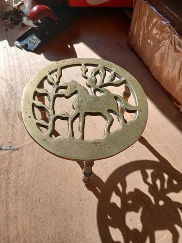 Brass teapot stand - teapot, found