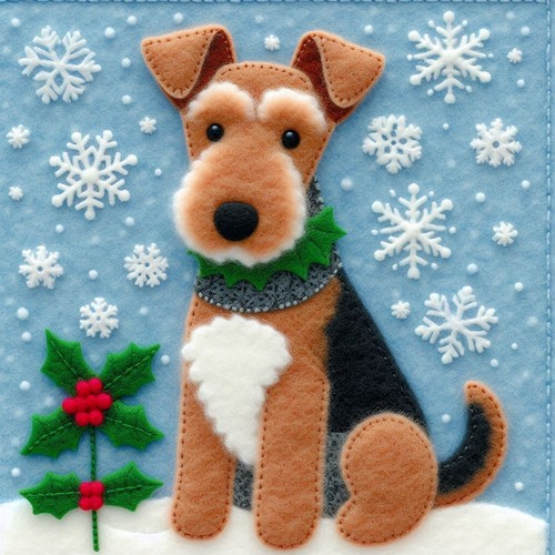 Single luxury airedale terrier - single,