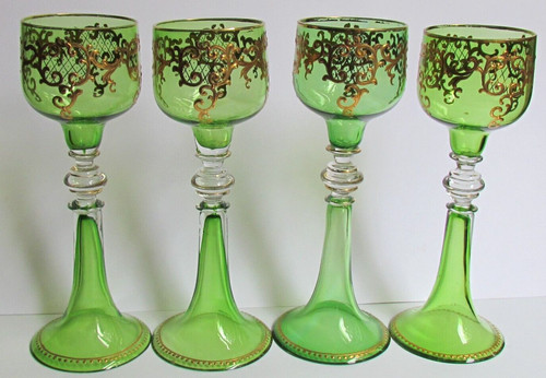 Bohemian moser four green - moser,
