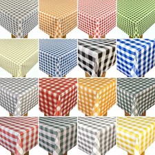 Gingham Wipe Clean PVC Vinyl Cover Wipeable Waterproof Table Cloth Protector
