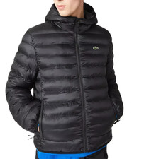 LACOSTE Mens Black Slim Fit Hooded Thermore Puffer Jacket Size XL BNWT