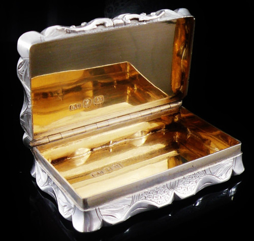 Sterling silver snuff - silver, box