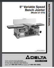 Delta 37-070 6 inch Variable Speed Bench Jointer Owner Manual 21 pages