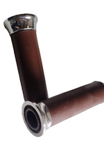 ukscooters VESPA CHROME AND BROWN FOAM HANDLEBAR GRIPS LML PX PE MADE IN ITALY
