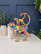 Modern Graffiti Print Pair of Monkeys Ornament Sculpture | Trendy Home Decor