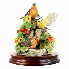 Border Fine Arts model AFTER THE RAIN of a robin, a blue tit and a chaffinch